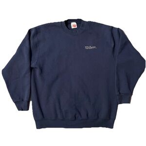 Vintage Wilson Sweatshirt Adult Large Blue Crewneck Pullover Grunge 1990s Y2K